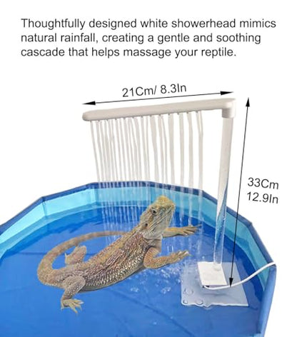 Large Electric Bearded Dragon Pool, Electric Bathtub for Bearded Dragons, Bearded Dragon Swimming Pool with Faucet, Bearded Dragon Accessories