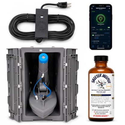 Skeeter Weeper® Smart Pest Control Fogging/Misting System and Premium Natural Misting Solution Bottle (Concentrate)