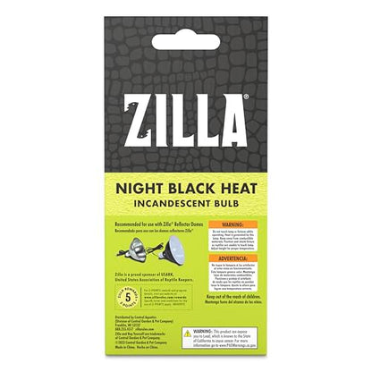Zilla Incandescent Bulb, Night Black, Ideal for Nocturnal Reptile Species - size: 150 Watts, style: Night Black