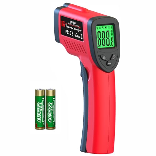 DEASOMIYE Infrared Thermometer Gun, -58℉～1022℉ Laser Thermometer Temperature Gun, Non Contact IR Temp Gun with Adjustable Emissivity for Cooking,BBQ,Fridge,Grill,Pizza Oven,HVAC,Engine(Not for Human) - color: Red