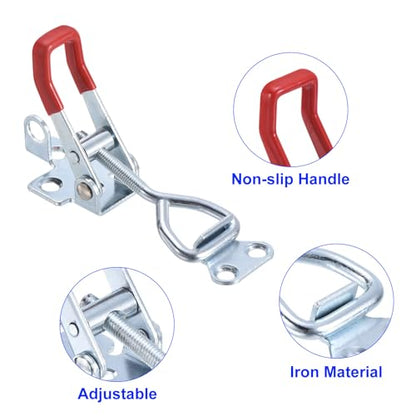uxcell 16 Pack Adjustable Toggle Clamp, Metal Pull Latch Clamp, 4001 Style Quick Release Pull Latch Toggle Clamp, for Cabinet Box Trunk Case, Red Not Included Screw - color: Red