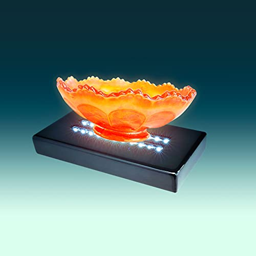 20 LED Lighted Base for Glass Art - Rectangular Satin Matte Black White Light Stand Base for 3D Art Glass, Room Decor and Gemstones and Crystals - AC/USB Adapter Powered (Black) - style: 20 LED