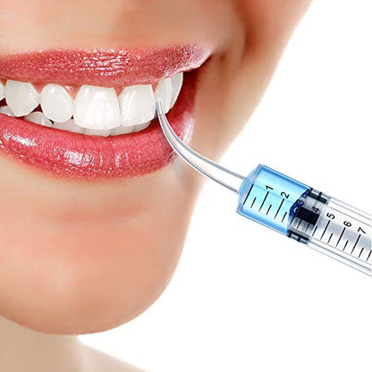 Nuanchu 20 Pieces 12 ml Dental Syringe Irrigation with Curved Tip Straight Tip, Wisdom Teeth Irrigation Syringe Disposable Mouthwash Cleaner for Oral Care, Animal Feeding