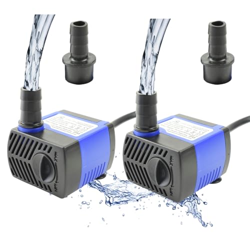 CONQUERALL 2PCS Mini Fountain Pump 42GPH 2.5W Submersible Outdoor 1.48ft Head for Nano Fish Tanks - color: 42gph-2.5w, size: 2PCS