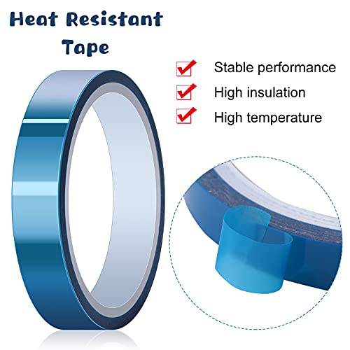 Outus 6 Rolls 25mm High Temperature Tape Heat Vinyl Press Tape Heat Resistant Sublimation 3D Printing for Transfer Electronics Masking - size: 25 mm