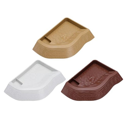 Split Design Turtle Bathing Bowl Pet Water Dish & Soaking Pool with Textured Base for Tortoise and Lizards Reptiles Bath Feeder - color: Reddish Brown