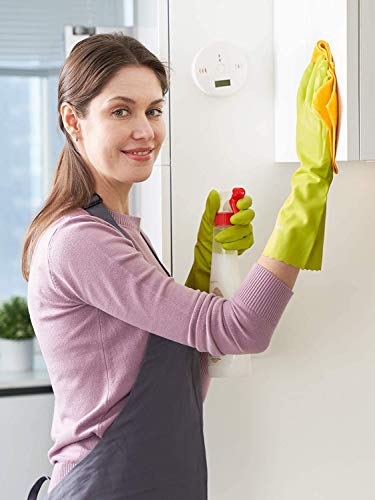 LANON wahoo Cleaning Gloves with Cotton Flocked Liner,Bud Tender,Medium | Skin-Friendly,Dish Washing,Reusable,Latex Free,DEHP-Free,Non-Slip,Dishwashing Household Kitchen Gloves - color: Bud Tender, size: Medium (Pack of 1)