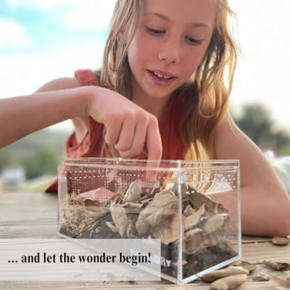 THE MASONRY | Isopod Terrarium Starter Kit | Roly Poly Farm Kit with Acrylic Terrarium and Container Accessories Including Leaf Litter Substrate, Soil Base, Moss, Calcium | Bug Terrarium Kit