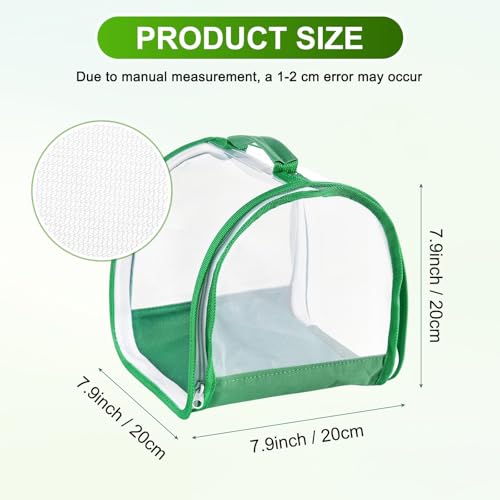 M METERXITY Butterfly Habitat Cage Terrarium, Outdoor Collapsible Mesh Pop-up with Zipper Protection for Breeding Butterfly/Ladybug, Mesh Plant Enclosure [White with Green, 8 x 8 x 8 Inch]
