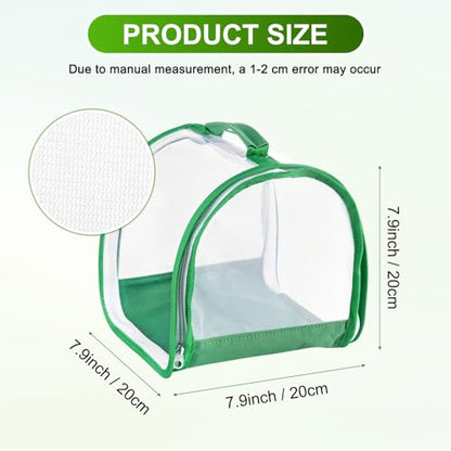 M METERXITY Butterfly Habitat Cage Terrarium, Outdoor Collapsible Mesh Pop-up with Zipper Protection for Breeding Butterfly/Ladybug, Mesh Plant Enclosure [White with Green, 8 x 8 x 8 Inch]