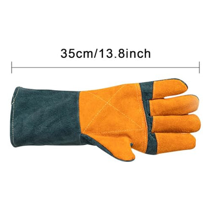 Animal Handling Gloves - Protective Pet Grooming Mitts, Scratch Resistant | Cat Safety Gear | Reptile Handling Glove Leather, Puncture Proof Dog Training Gloves for Veterinary Use Wildlife Care - color: A