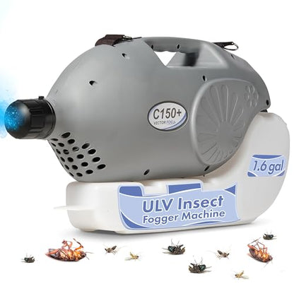 C150+ 110V Electric ULV Fogging Mosquito, Bug Insect Fogger Machine- Outdoor Yard Sprayer for Mosquitoes and Disinfectants-Mist Foggers for Mold, Insecticide (with Free Shoulder Strap)- 6L - size: 1.6 Gallon - 6 Liters