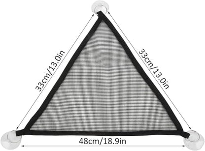 Reptile Hammocks, 2pcs Triangular Bearded Dragon Hammock Soft Breathable Hanging Hammock Net with Suction Cup for Large & Small Geckos, or Lizards(M)