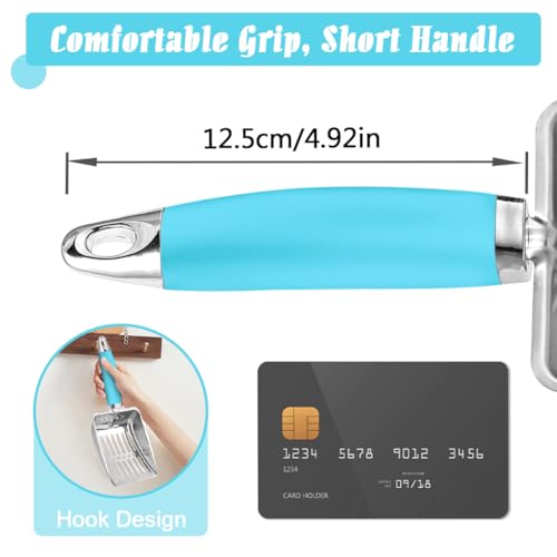 Cat Litter Scoop - Stainless Steel Metal Cat Litter Scoop-Sturdy Mesh Scooper - Mesh Shovel-Easy to Clean - Suitable for Cat Litter Box -Blue-Christmas - color: Blue, size: M