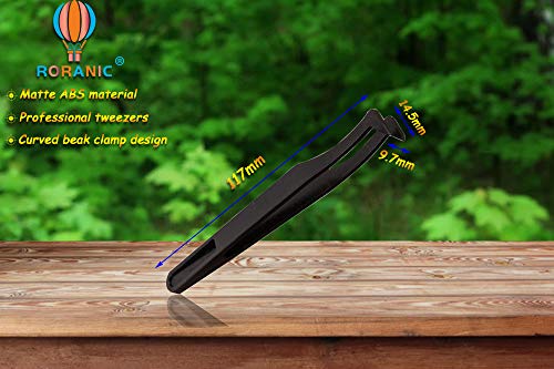 Reptile Feeding Tongs,Bug Tweezers for Kids Adults,Plastic Anti-static Curved Tweezers Feeding Tool,Cleaning Supplies & Tweezers for Cricket Clamp Bug Scooper Snake Lizard Gecko Bearded Dragon (Black) - color: Black