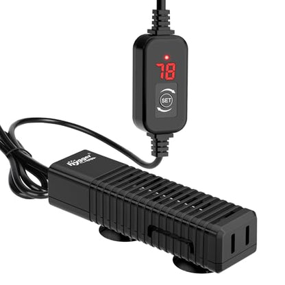 hygger Nano Submersible Aquarium Heater for 3-8 Gallon Fish Tank Betta Heater with Digital Display, Adjustable Temperature Controller 30Watt