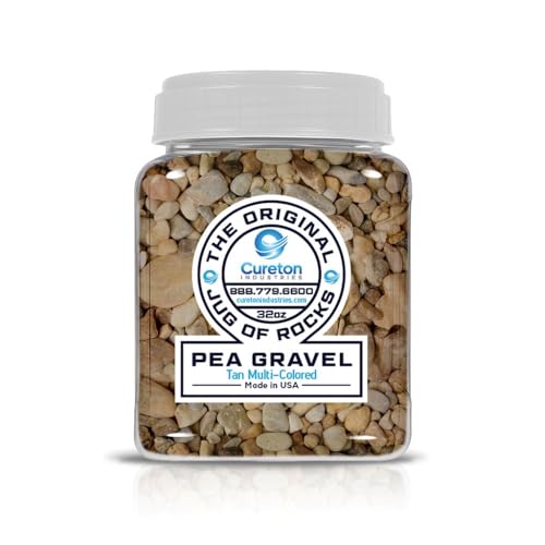 32 oz Jug of Multicolor Tan Pea Gravel, ⅛ - ½ inch Size, for Indoor Outdoor Decor, vase Filler, Candles, Art, Crafts, Aquariums, Fairy Gardens, planters, tablescapes, terrariums - color: Tan Pea Gravel, size: Small