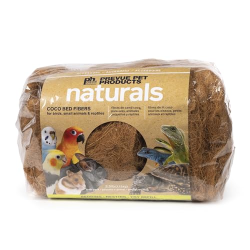 Prevue Pet Products Small Animal Coco Bed Fibers 2.5 lbs - 100% Natural Sterilized Coconut Fiber to Nest, Bedding & Replenishing Toys, Enrichment Material for Birds, Hamsters, Gerbils, & Small Pets