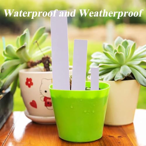 100 Pack Plant Labels- Waterproof Garden Markers, Durable Plant Tags for Seedlings,Vegetables，Indoor & Outdoor Gardening(White) - color: White