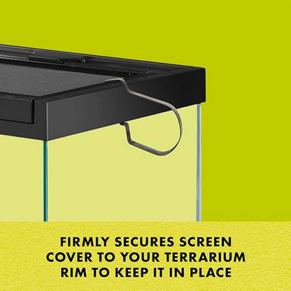 Zilla Reptile Terrarium Fresh Air Screen Non-Locking Clips, 2 Pack, Large