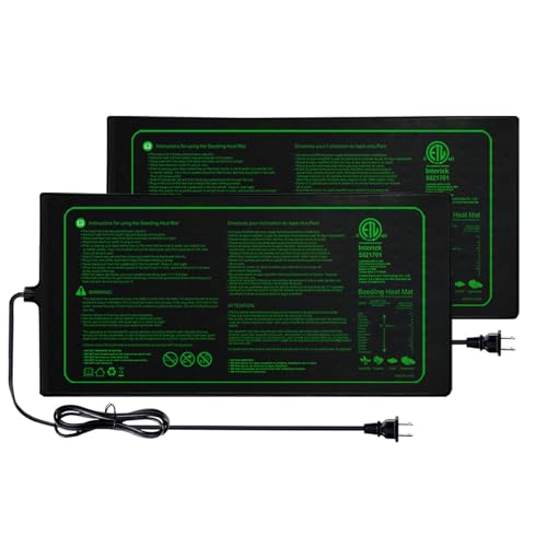 10"x20" Seedling Heat Mat for Seed Starting and Germination,2 Pack | Durable Waterproof Hydroponic Heating Pad with ETL Certified for Indoor Plant Gardening and Cutting, Brewing and Greenhouse - style: 2 pack-20"x10"-Upgrade version