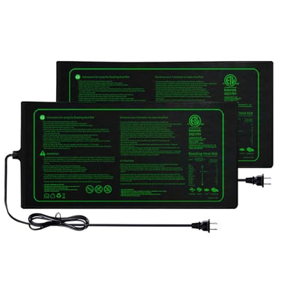 10"x20" Seedling Heat Mat for Seed Starting and Germination,2 Pack | Durable Waterproof Hydroponic Heating Pad with ETL Certified for Indoor Plant Gardening and Cutting, Brewing and Greenhouse - style: 2 pack-20"x10"-Upgrade version