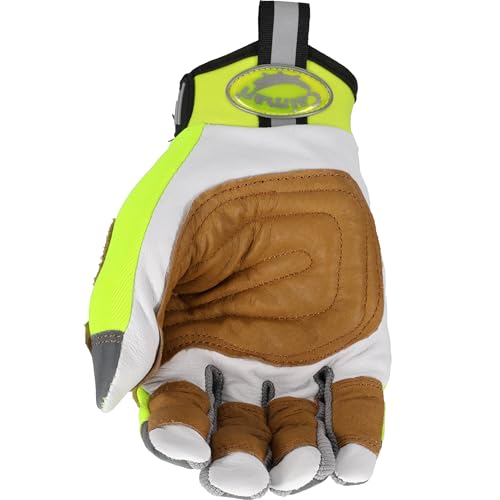 Caiman MAG, Multi-Activity Glove with Goat Grain Leather Patch Palm, Hi-Vis AirMesh Back, Pinch'd-Tip Fingers, Neoprene Knuckle, High-Vis Yellow/Gold, X-Large (2984-6) - size: X-Large