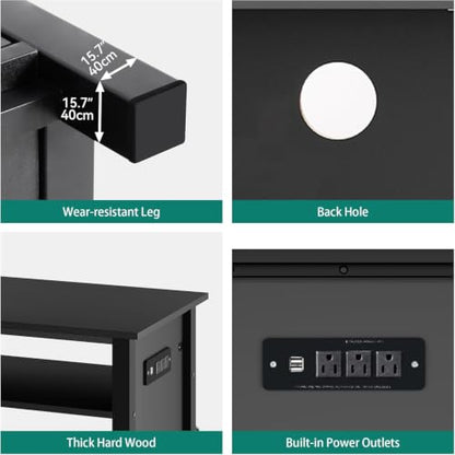 YITAHOME Aquarium Stand with Power Outlets | 55-75 Gallon Fish Tank Stand,RGB Light Strip Suitable for Turtle Tank,Reptile Terrarium,800LBS Capacity,Charcoal Black - color: Charcoal Black, size: 55-75 Gallon