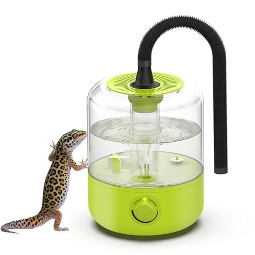 Terrarium Humidifier 2.5L – Top-Fill Ultrasonic Reptile Mister System, Adjustable Cool-Mist Fogger with Quiet Auto Shut-Off, Single/Dual Hose Mister for Reptile Tank & Vivariums