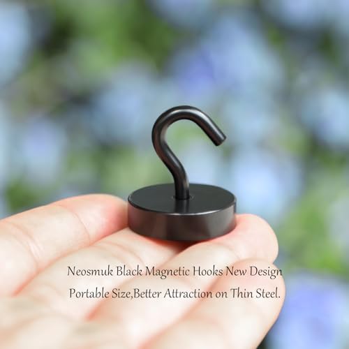 Neosmuk Magnetic Hooks, Cruise Ship Essentials, 80lb+ Heavy Duty Magnetic Hooks for Cruise Cabins, Refrigerator, Grill, Hanging, and Travel | Extra Strong Must-Haves Magnet Hook,Black | Cruise Ship Essentials,Heavy Duty Magnett Hooks for Cabins, Refrigera