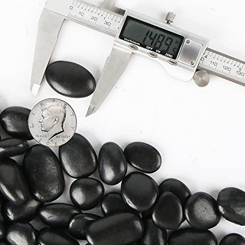 Black Pebbles for Plants 1.8lb Bulk Bag Aquarium Gravel 0.8"- 1.2" Decorative Polished Fish Tank Stone - size: 1.8LB, style: Black