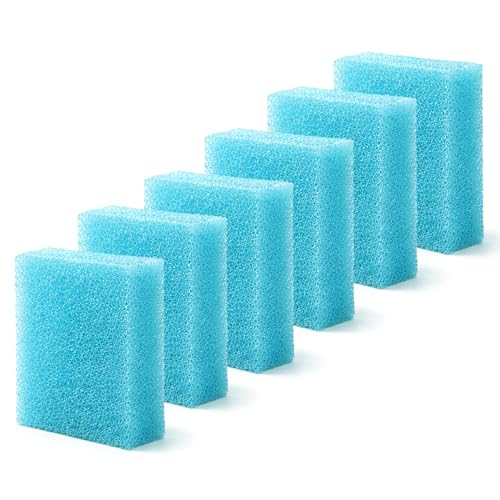 Aquarium Glass Cleaning Sponge 6-Pack (3.25" x 3.25" x 1") | Non-Scratch Aquarium Cleaner for Fish & Turtle Tanks, Reusable Blue Cleaning Sponge - Blue