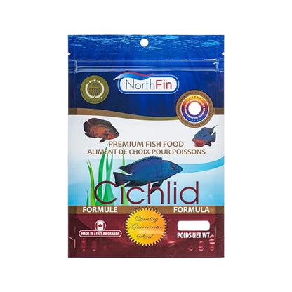 Northfin Cichlid Fish Food, Slow-Sinking Pellets, 2mm, 250g | Cichlid Formula; slow-sinking pellets for carnivorous & omnivorous cichlids; whole Antarctic krill meal; crafted in Canada - size: Net Wt: 250g, style: 2mm