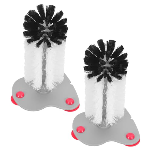 Turtle Shell Cleaning Brush Reptile Scrubber Tool with Suction Cup 2pcs Abs Material, Soft Bristles Prevent Slipping for Aquarium and Tank for Tortoise and Turtle Care