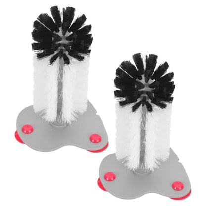 2pcs Turtle Brush for Tank with Suction Cup, Abs Material Reptile Scrubber Tool for Aquarium and Terrarium, Soft Bristles for Removing Shell Scutes Mud Dirt, Prevents Slipping