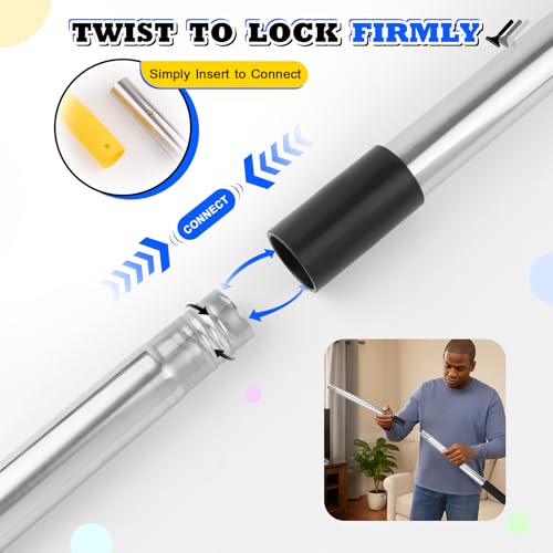 DIYSELF Scraper Tool 5.4 ft (65 in), Adjustable Floor Scraper | Heavy-duty paint scraper with 4-Inch Razor Blade, long-handle razor scraper for cleaning windows, glass, shower, gum, tile