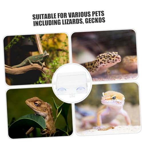 Hemobllo Reptile Feeding Trough and Water Dish Large Escape-Proof Food Bowl for Bearded Dragon Gecko Chameleon Terrarium Accessory
