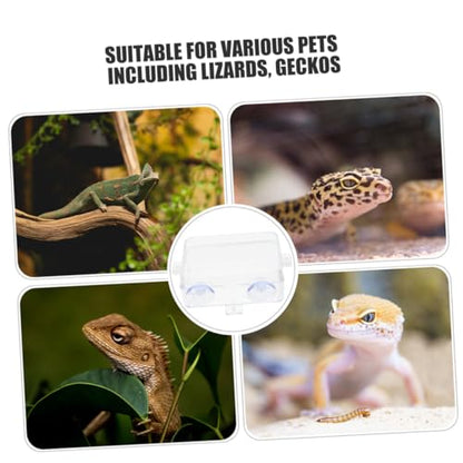 Hemobllo Reptile Feeding Trough and Water Dish Large Escape-Proof Food Bowl for Bearded Dragon Gecko Chameleon Terrarium Accessory
