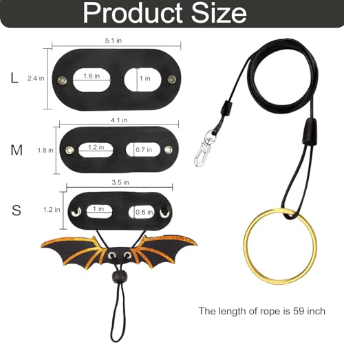 Lizard Harness and Leash-3 Size Pack Bearded Dragon Leather Dinosaur Wing Harness Reptile Leash Set for Safety Walking Costume Indoor Outdoor - color: Black