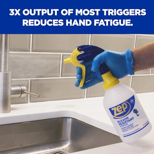 Zep Bleach Resistant Professional Sprayer Bottle - 32 oz (Pack of 2) - ZUPRO2-30 Foot Stream Spray or a Fine Mist, Adjustable Nozzle Measurements, Bleach Resistant for Up to a Year
