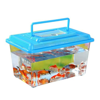 Portable Reptiles Tanks Box Including Feeding Port Observation Window for Lizards Breeding Case Large Lizards Habitat Box Featuring Ventilated Cover - size: 27x17x14cm