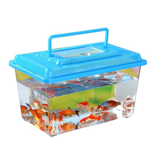 Portable Reptiles Keeper Tanks with Removable Lid and Feeding Port Enclosure Ventilated Design - size: 220*140*150mm