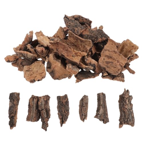 Natural Cork Bark Pieces for Reptile Enclosure, Smooth Edges Wood Substrate 8x4.5x0.4cm, Supports Humidity Gradients and Lowers Skin Abrasions, for Tortoise and Snake in Chameleon