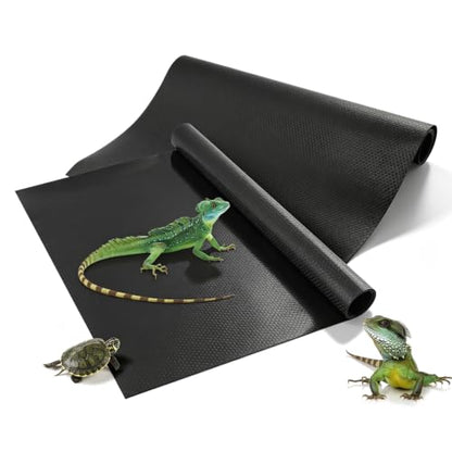 2 Pcs Reptile Carpet Bedding, 35.4×15.7" Bearded Dragon Tank Accessories with 16 Pcs Anti-Slip Pads, Leopard Gecko Tank Liner Mat for Bearded Dragons, Lizards, Geckos, Snakes & All Reptiles