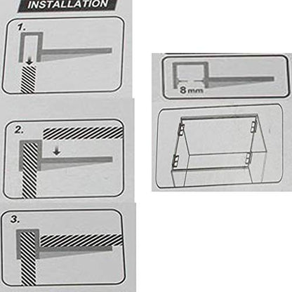 Weilan Rimless Aquarium Lid Clips 8mm Thick Acrylic 12 Pieces | Rimless Glass Canopy Clips Holder Fish Tank Cover Support