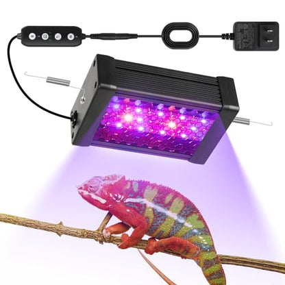 HNRLOY UVB Reptile Light,5Inch UVA UVB LED Heater Lamp Bar for Bearded Dragon, Turtles, Gecko, Snake, Lizard, Adjustable 6/10/12H Timer, Dimmable with 3 Lighting Modes - size: 5Inch