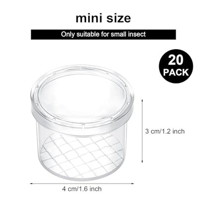 Sumind 20 Pcs Critter Keeper Bug Magnifier Insect Container with Lid - Bug Catcher Cage Science Nature Exploration Tools for Outdoor Adventure and School Field Trips