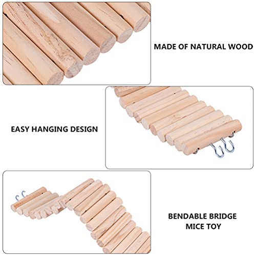 Hamster Ladder Hamster Climbing Toy with Hook Wooden Ladder Bridge Gerbils Mice and Small Animals Reptile Tortoises