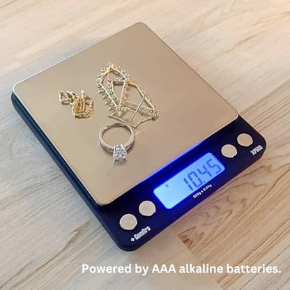 GemOro Platinum XP500 | Jewelers Pocket Scale | Countertop Portable Scale with Durable Precision | Digital Accurate Tool with Expert Professional Reading & Accuracy 500g x 0.01g Readability (Silver)