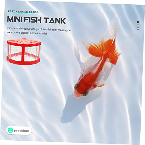 KESYOO 2pcs Led Mini Transparent Fish Tanks Small Decorative Aquarium for Betta and Reptiles Desktop Design for Decor
